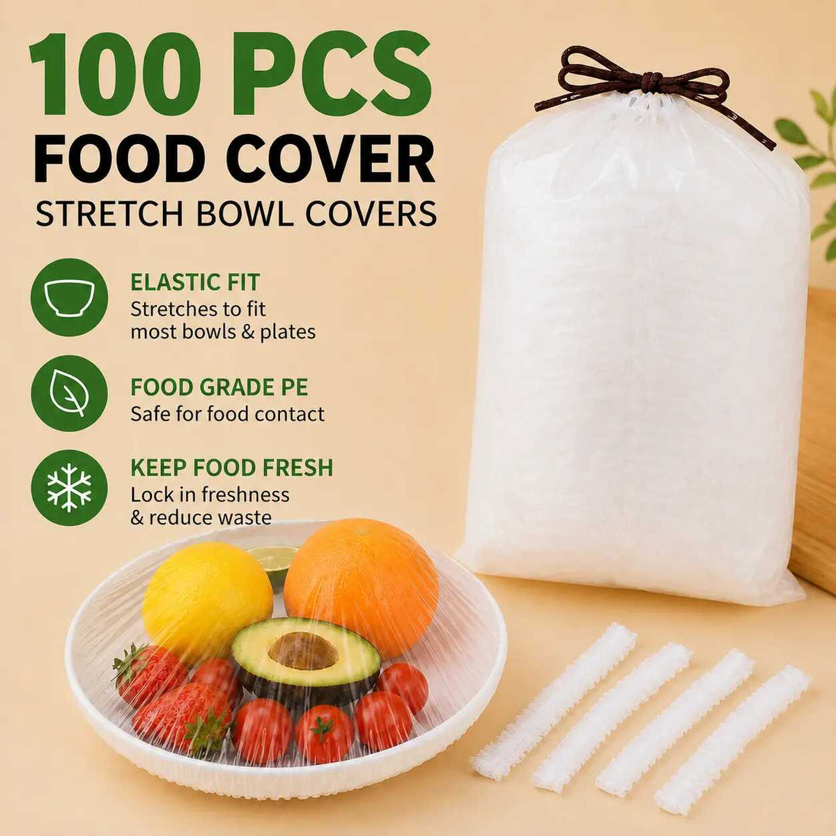 🔥LAST DAY SALE ONLY!! ✨BUY 1 GET 1 FREE!!! 100-Piece Disposable Elastic Food Covers