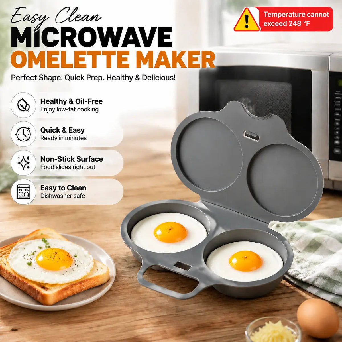 🌸BUY 1 GET 1 FREE Today!!💗 Microwave Egg Cooker – Fast Breakfast Solution For Busy Mornings