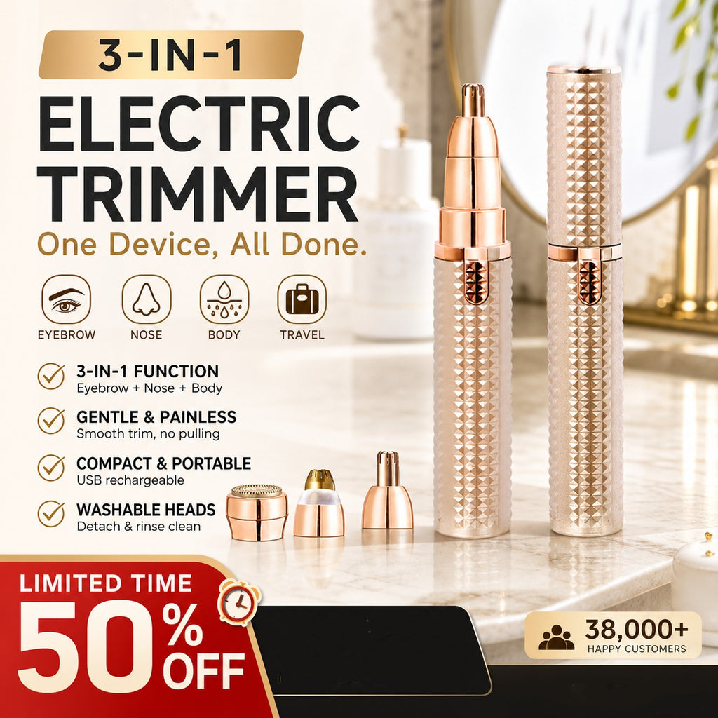 ✂️ 2026 HOT SALE⚡ Over 38,000 SOLD!  🔥 Portable Electric Eyebrow Trimmer – Interchangeable Heads 🪒