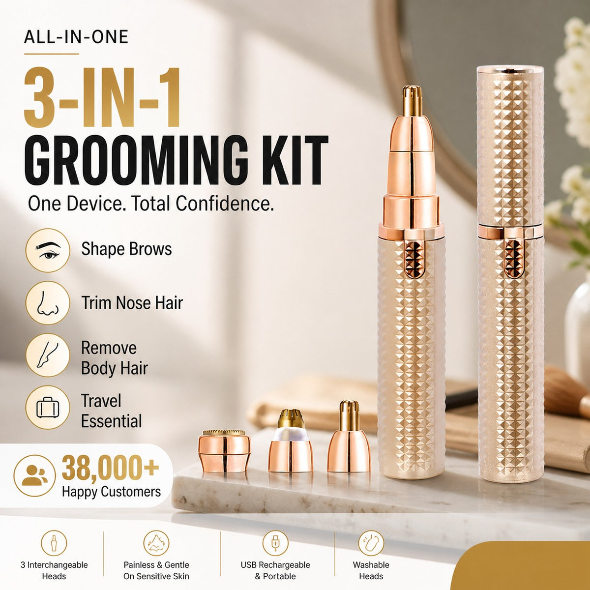 ✂️ 2026 HOT SALE⚡ Over 38,000 SOLD!  🔥 Portable Electric Eyebrow Trimmer – Interchangeable Heads 🪒