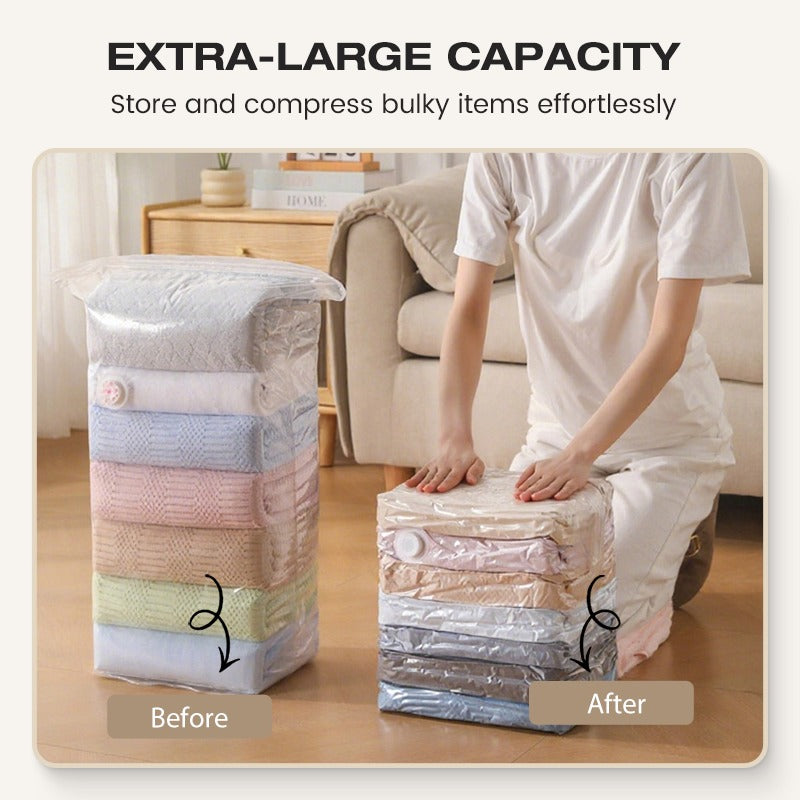 🌸BUY 1 GET 2 FREE Today!!💗 No-Pump 3D Vacuum Storage Bags – Space-Saving Reusable Sealer Bags for Bedding & Clothes – Saves Up to 80% Space ✨