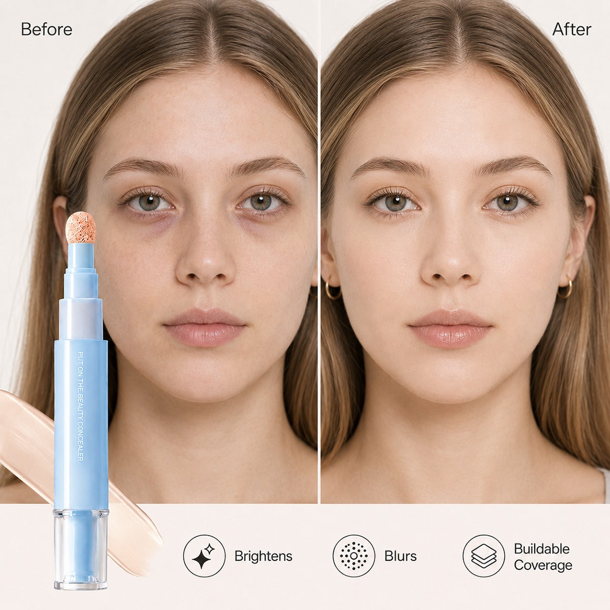 🎁 1+1 FREE✨ Concealer Stick & Cream – covers dark circles, blemishes & spots, moisturizes & blends seamlessly