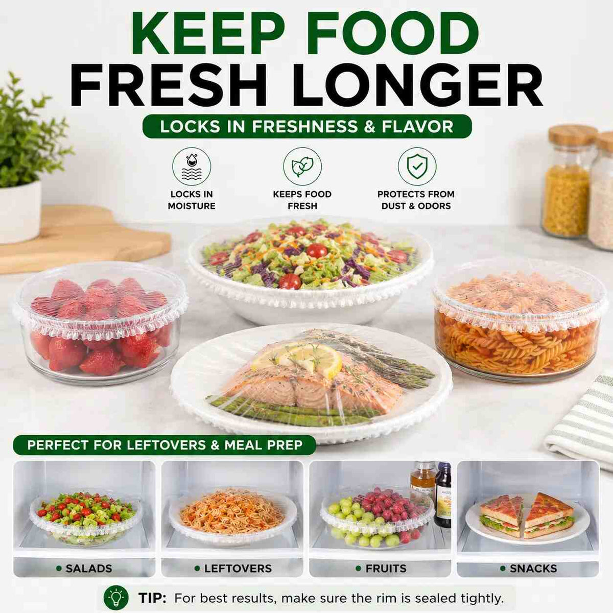 🔥LAST DAY SALE ONLY!! ✨BUY 1 GET 1 FREE!!! 100-Piece Disposable Elastic Food Covers