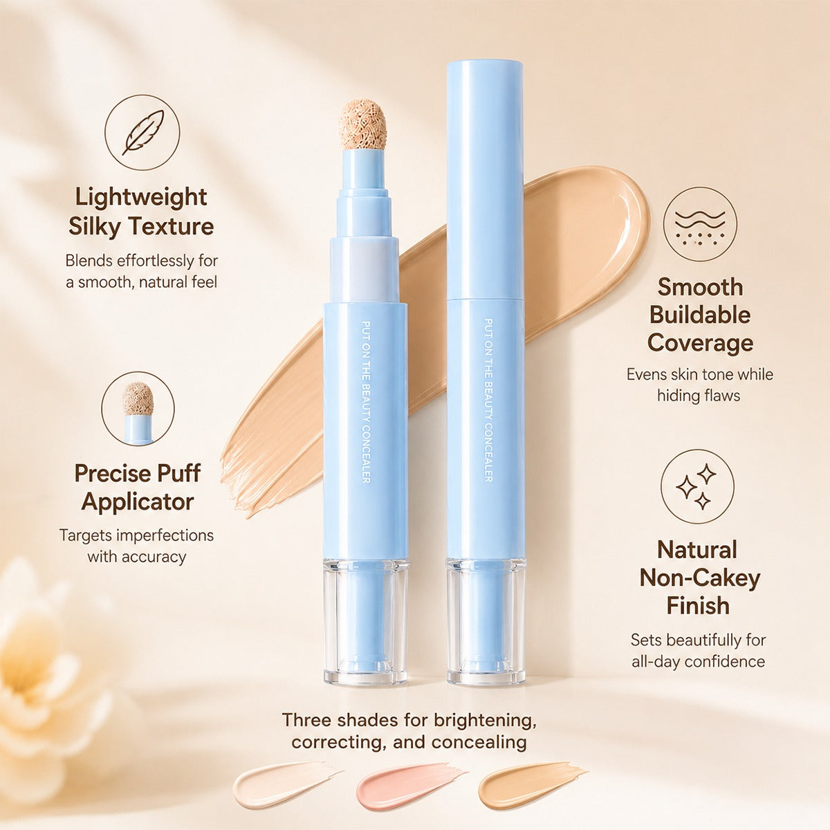 🎁 1+1 FREE✨ Concealer Stick & Cream – covers dark circles, blemishes & spots, moisturizes & blends seamlessly