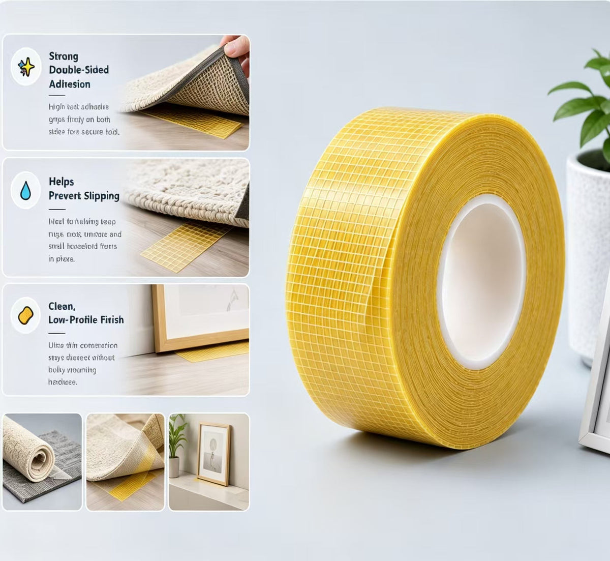 🔥LAST DAY SALE ONLY!!  Double‑Sided Duct Tape — Strong, Waterproof, Residue‑Free