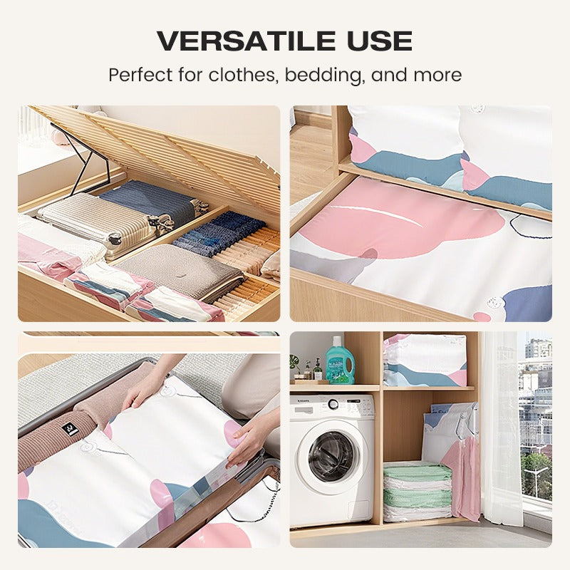 🌸BUY 1 GET 2 FREE Today!!💗 No-Pump 3D Vacuum Storage Bags – Space-Saving Reusable Sealer Bags for Bedding & Clothes – Saves Up to 80% Space ✨