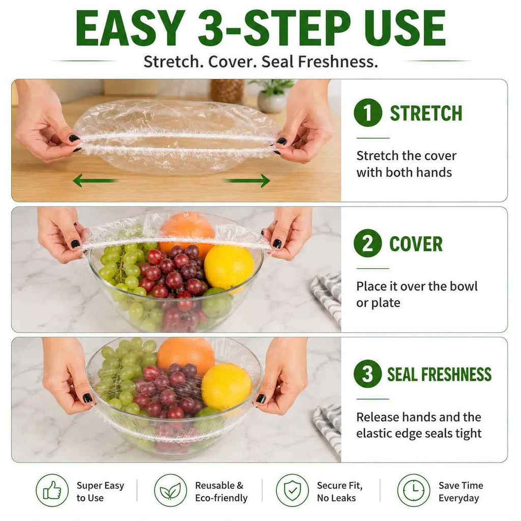 🔥LAST DAY SALE ONLY!! ✨BUY 1 GET 1 FREE!!! 100-Piece Disposable Elastic Food Covers