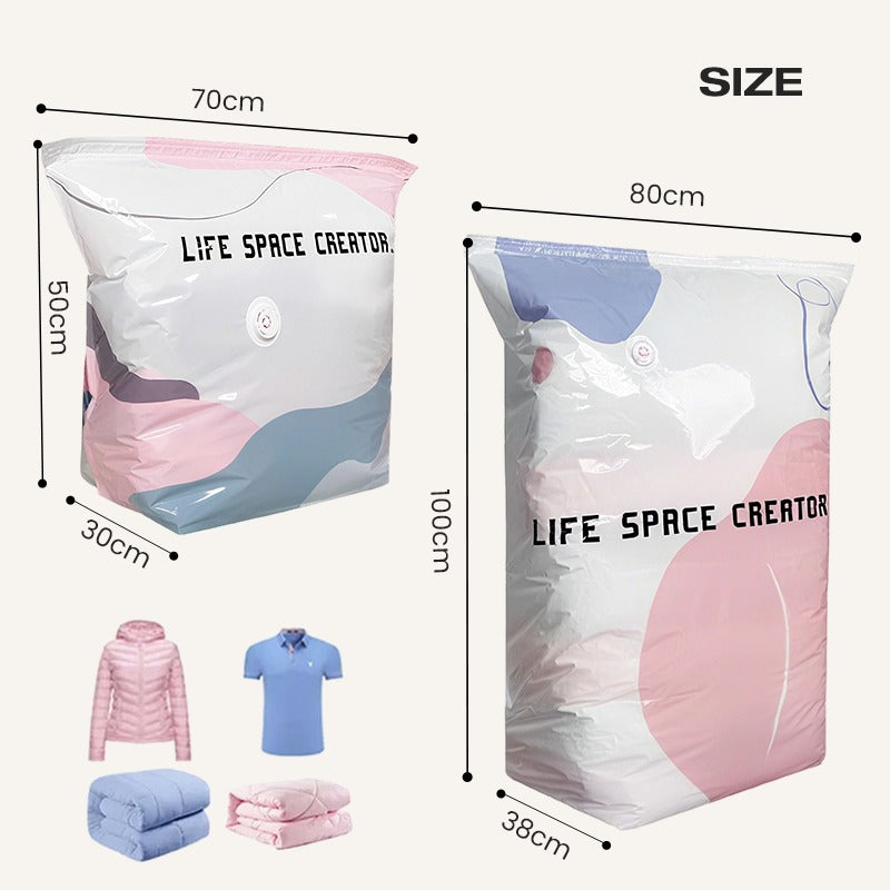 🌸BUY 1 GET 2 FREE Today!!💗 No-Pump 3D Vacuum Storage Bags – Space-Saving Reusable Sealer Bags for Bedding & Clothes – Saves Up to 80% Space ✨